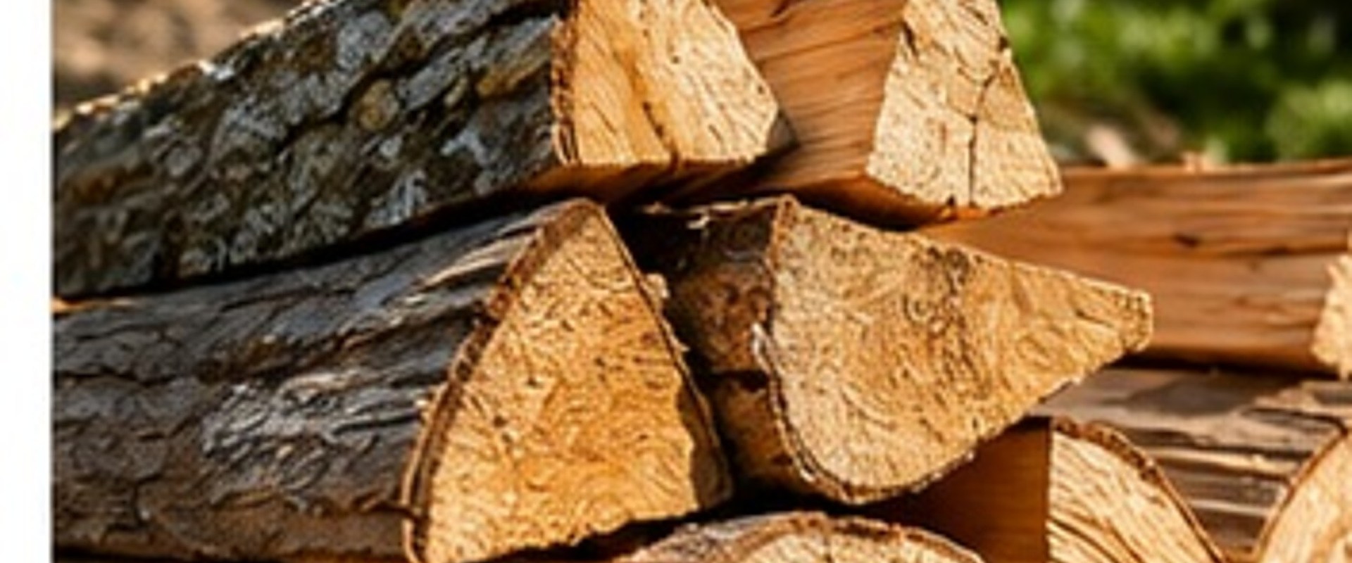 Seasoned split firewood in a natural woodland setting